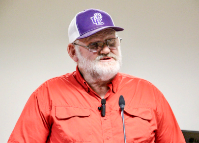 Sole Commissioner Harold Collins wore his Union County Panthers hat in support of the three talented rec basketball teams honored during his March 24 regular meeting.